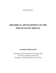 Xu Elina-Qian  HISTORICAL DEVELOPMENT OF THE