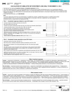 CALCULATION OF CUMULATIVE NET INVESTMENT LOSS (CNIL) TO DECEMBER 31, 2014