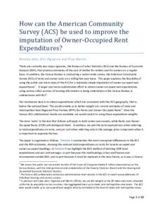 Exploring the use of ACS using Owner-Occupied Rent PCE methodology