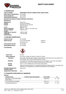 SAFETY DATA SHEET  1. Identification Product identifier  PENNTROWEL WATER CLEANABLE EPOXY GROUT RESIN