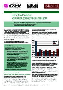 Research Briefing  Living Apart Together: uncoupling intimacy and co-residence by Simon Duncan, Miranda Phillips, Sasha Roseneil, Julia Carter and Mariya Stoilova