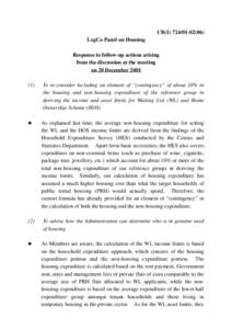 CB[removed]) LegCo Panel on Housing Response to follow-up actions arising from the discussion at the meeting on 20 December[removed])