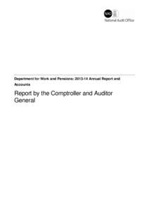 Department for Work and Pensions: [removed]Annual Report and Accounts Report by the Comptroller and Auditor General