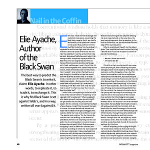 Nail in the Coffin  Elie Ayache, Author of the Black Swan