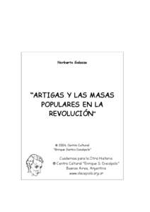 Norberto Galasso  “ARTIGAS Y LAS MASAS