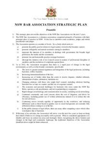 NSW BAR ASSOCIATION STRATEGIC PLAN Preamble[removed])