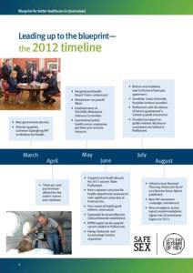Queensland Health  Blueprint for better healthcare in Queensland Leading up to the blueprint— the 2012 timeline