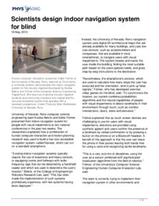 Scientists design indoor navigation system for blind