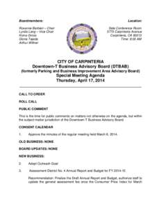 Carpinteria /  California / Clerk / Geography of the United States / Meetings / Agenda / Parliamentary procedure