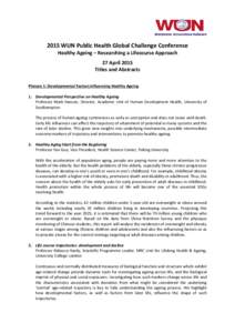 Nutrition / Health promotion / Health policy / Demography / Social determinants of health / Ageing / Public health / Chronic / Childhood obesity / Health / Medicine / Body shape