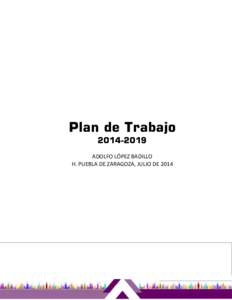 Plan de TrabajoADOLFO LÓPEZ BADILLO H. PUEBLA DE ZARAGOZA, JULIO DE 2014