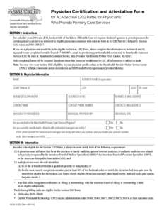 Physician Certification and Attestation Form