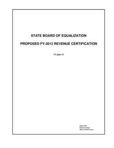 State Board of Equalization Proposed Fiscal Year-2012 Revenue Certification