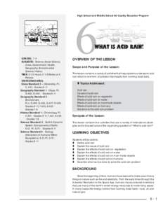 6  High School and Middle School Air Quality Education Program WHAT IS ACID RAIN?