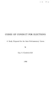 / - 5.  CODES OF CONDUCT FOR ELECTIONS A Study Prepared for the Inter-Parliamentary Union  by