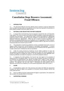 Consultation state resource assessment – Burglary in a dwelling