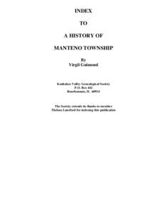 A History of Manteno Township by Virgil Guimond