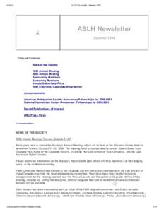 [removed]ASLH Newsletter | Summer 1999    