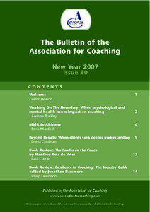 The Bulletin of the Association for Coaching New Year 2007