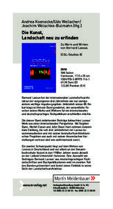 Koenecke_CGL 8_Flyer:31 Seite 1  Andrea Koenecke/Udo Weilacher/ Joachim Wolschke-Bulmahn (Hg.)  Die Kunst,