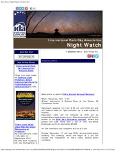 IDA eNews: Night Watch 1 October 2012