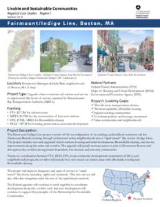 Livable and Sustainable Communities - Regional Case Studies - Region 1.