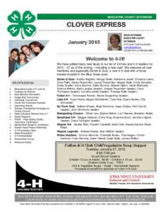 MUSCATINE COUNTY EXTENSION MUSCATINE COUNTY EXTENSION CLOVER EXPRESS January 2015