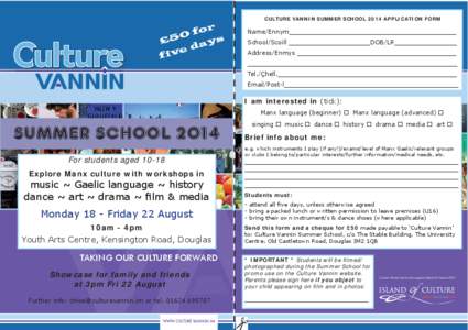 Culture Vannin summer school application form.indd