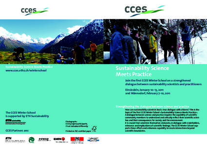 Photo © Marco Boesch  Sustainability Science Meets Practice www.cces.ethz.ch/winterschool  Sustainability Science