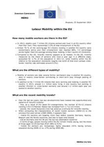 EUROPEAN COMMISSION  MEMO Brussels, 25 September[removed]Labour Mobility within the EU