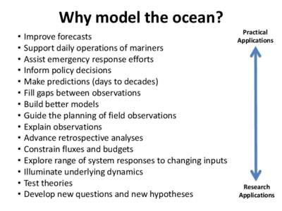 Why model the ocean? • • • • •