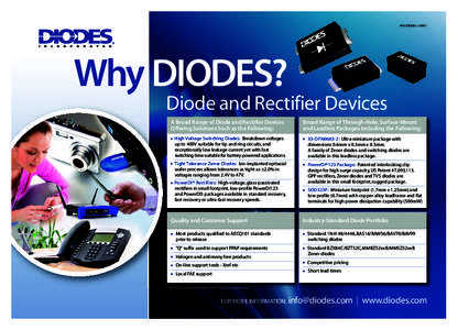 DIO 4439 Why Diodes SASP1 (final)_:41 Page 1  WHY DIODES – SASP1 Why DIODES? Diode and Rectifier Devices