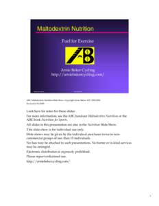 Microsoft PowerPoint - Nutrition Maltodextrin SS