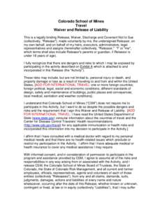 Economy / Contract law / Insurance / Indemnity / Colorado