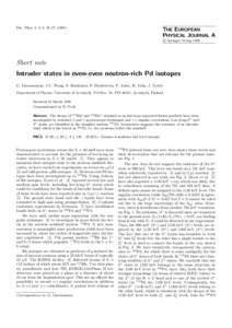 Eur. Phys. J. A 2, 25–THE EUROPEAN PHYSICAL JOURNAL A c Springer-Verlag 1998 °