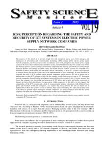 IssueArticle 4 RISK PERCEPTION REGARDING THE SAFETY AND