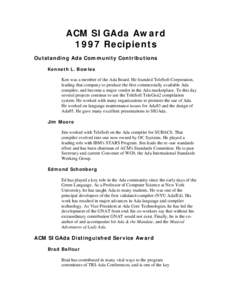 Microsoft Word - 1997_SIGAda_Awards.html