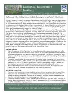 Ecological Restoration Institute Fact Sheet: Economic Value of Selling Carbon Credits January 2011