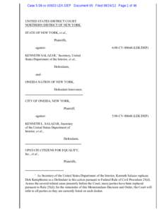 Case 5:08-cv[removed]LEK-DEP Document 65 Filed[removed]Page 1 of 46  UNITED STATES DISTRICT COURT NORTHERN DISTRICT OF NEW YORK STATE OF NEW YORK, et al., Plaintiffs,
