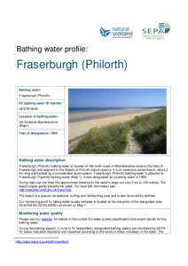 Bathing water profile:  Fraserburgh (Philorth) Bathing water: Fraserburgh (Philorth) EC bathing water ID number: