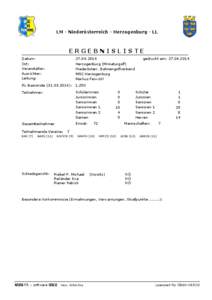 LM - Niederösterreich - Herzogenburg - LL  ERGEBNISLISTE