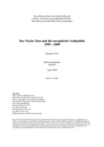 Microsoft Word - Taylor Regel und die Geldpolitik der EZBneu.doc