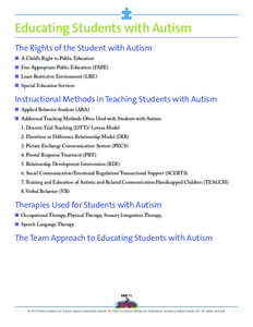 Health / Treatment and education of autistic and related communication handicapped children / Lovaas technique / Applied behavior analysis / Picture Exchange Communication System / Floortime / Mainstreaming / Pivotal response therapy / Outline of autism / Autism / Psychiatry / Abnormal psychology