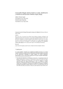 Lexicografía bilingüe práctica basada en corpus: planificación y elaboración del Dicionario Moderno Inglés-Galego Alberto Álvarez Lugrís Universidade de Vigo - Grupo TALG  Xavier Gómez Guinovart