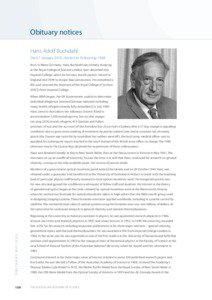 Obituary notices Hans Adolf Buchdahl Died 7 January 2010, elected to Fellowship 1968