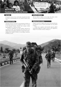 FOCUS QUESTIONS Why is Australia involved in international peacekeeping? ACTIVITY