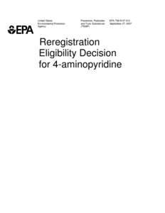 US EPA - Reregistration Eligibility Decision for 4-aminopyridine