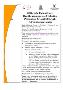 National University of Ireland / Royal College of Surgeons in Ireland / Beaumont Hospital /  Dublin / Transmission-based precautions / Medicine / Health / Healthcare in the Republic of Ireland