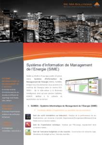 Système d’Information de Management de l’Energie (SIME) SYSTEME INFORMATIQUE DE MANAGEMENT DE L’ENERGIE