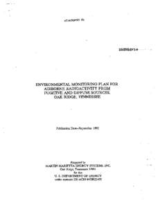 Environmental Monitoring Plan for Airborne Radioactivity from Fugitive and Diffuse Sources, Oak Ridge, TN